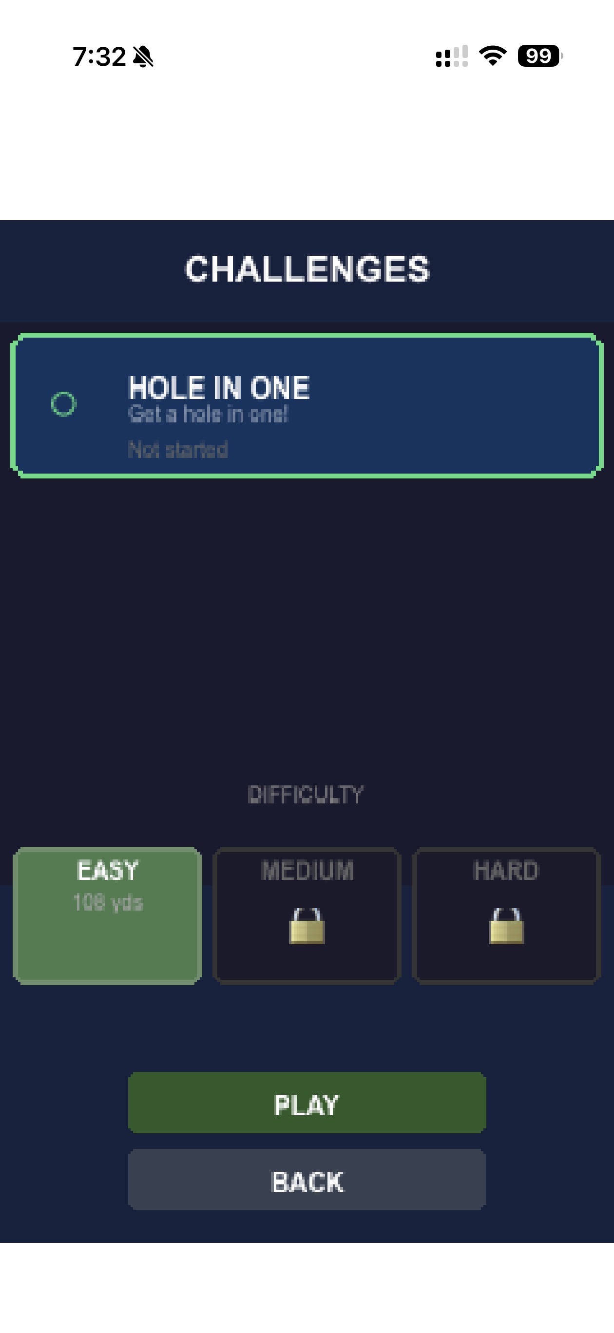Retro Golf challenge mode