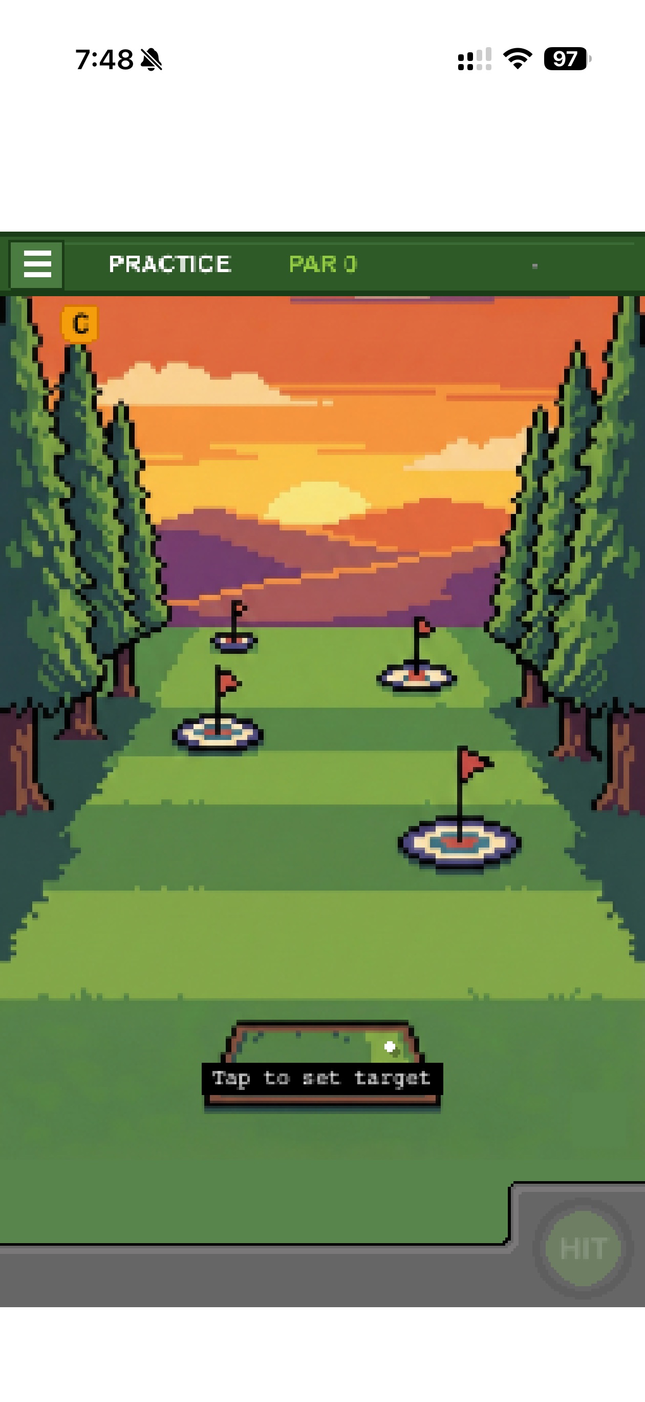 Retro Golf sunset driving range